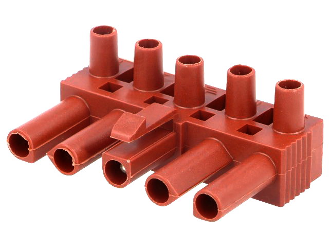 Conector 5 cai, regleta deconectabila, 400V, 16A, tata, maro, BMM9051