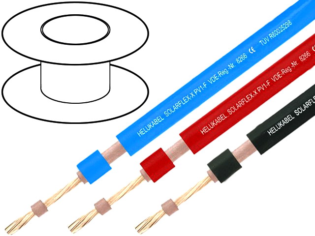 Cablu 1x2.5mm2, Cu, diam ext 4.5mm, albastru, SOLARFLEX-1X2.5-BL, HELUKABEL