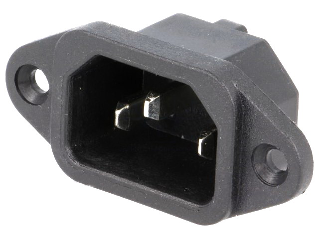 Soclu tata; IEC60320; C14(E); montare panou; 10A; THT; IEC-A-4