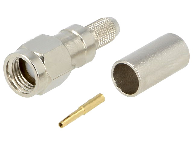 Conector coaxial, mufa SMA, tata, reverse, 50 ohmi, cablu RG58, SMA50R2RG58W31, UNICON