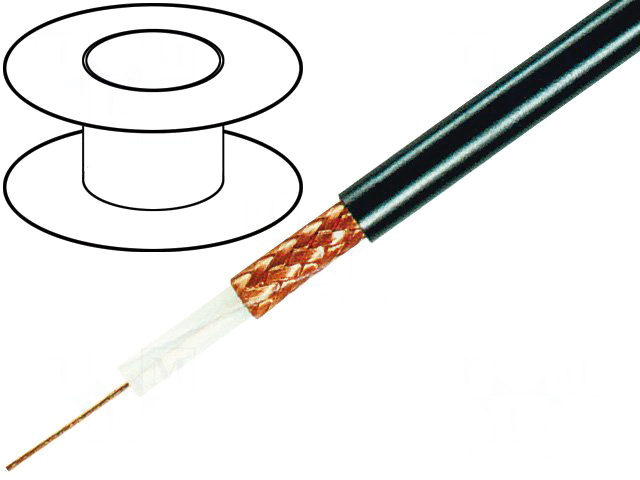 Cablu coaxial, RG59, 75 ohmi, 6.1mm, tresa cupru, RG59BU, TASKER