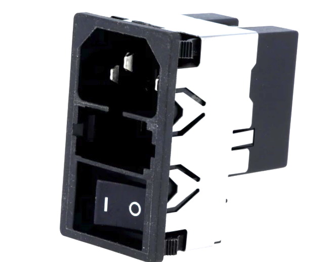 Soclu tata; IEC60320; C14(E); 2A; filtru; 4mH; DPST; KMF1.1121.11