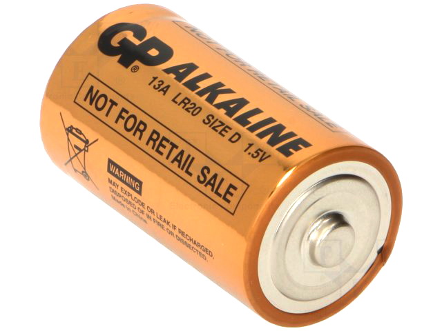 BAT-LR20/GP-I, Baterie: alcalina, industriala; R20, 1,5V, 1 buc, GP