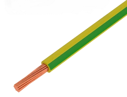 Conductor 1.5mm2, litat, izolat PVC, galben-verde, MYF-1.5-YG