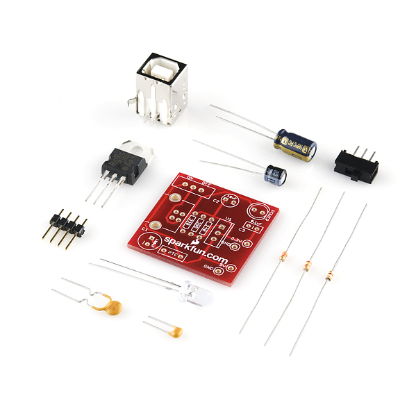 Kit regulator tensiune; reglabil; liniar; USB, placi breadboard, LM317; PRT-08376
