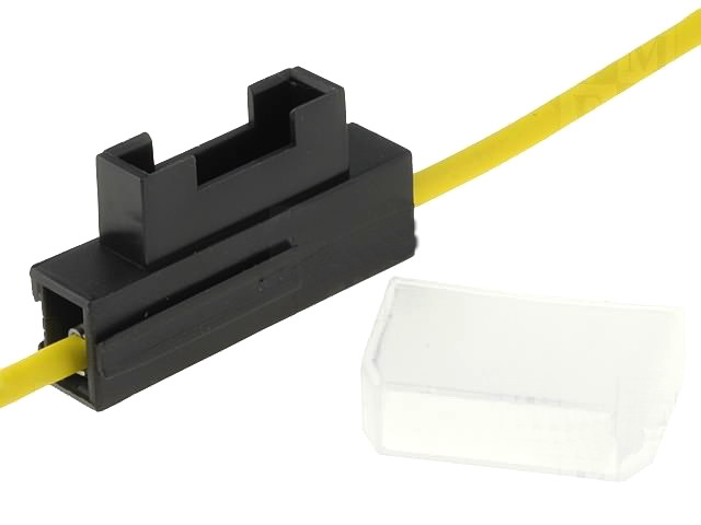 Suport siguranta auto, 5A, cu fire, 0.75mm2, 19mm, galben, OBS-075-Y