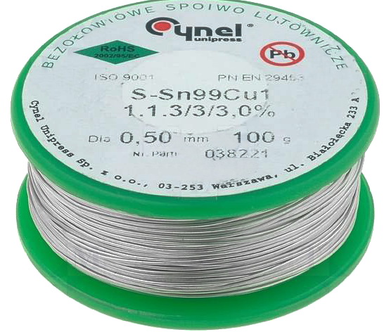 Aliaj lipit, fara Pb, 100G, Sn99Cu1, 0.5mm, 240C, SN99C-0.5/0.1